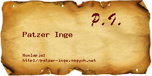 Patzer Inge névjegykártya